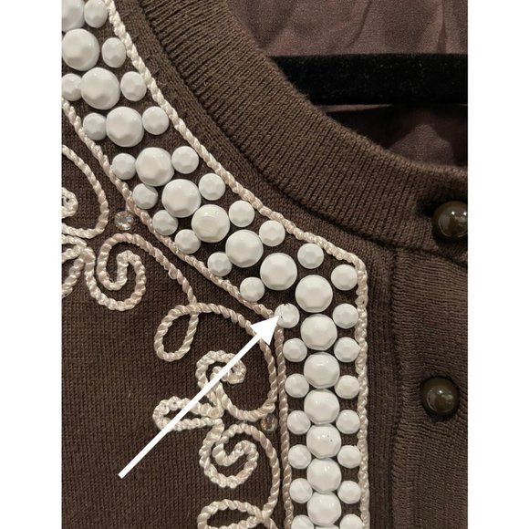 KATE SPADE Beaded Brown Cardigan - Picture 5 of 7